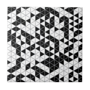 Carreau Triangles géométriques gris-noir modernes