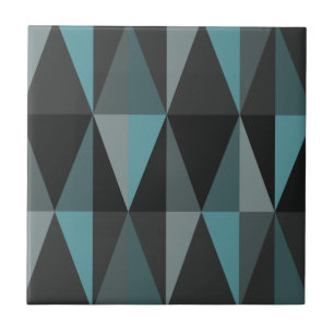 Carreau Triangles modernes du milieu du siècle Turquoise f
