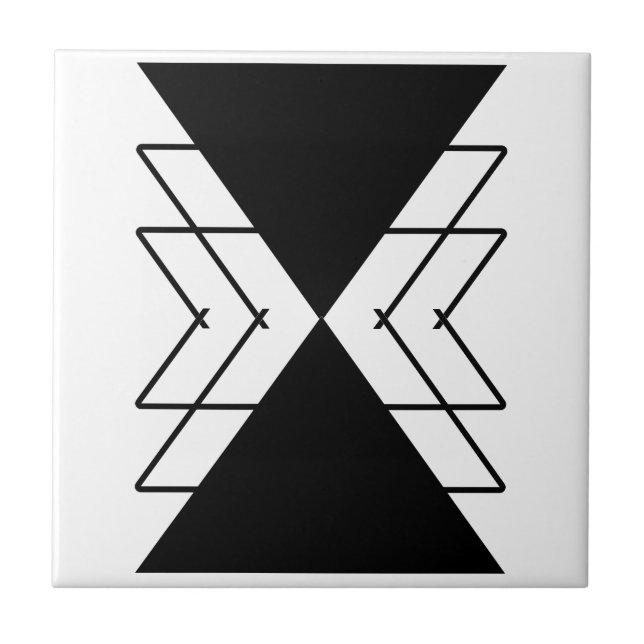 Carreau Triangles noirs noirs formes géométriques  (Devant)
