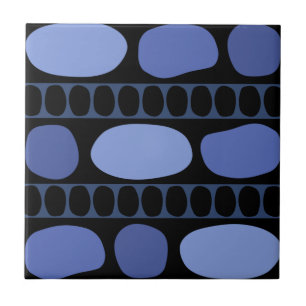 Carreau Tribal Art Rock Pattern Black Blue