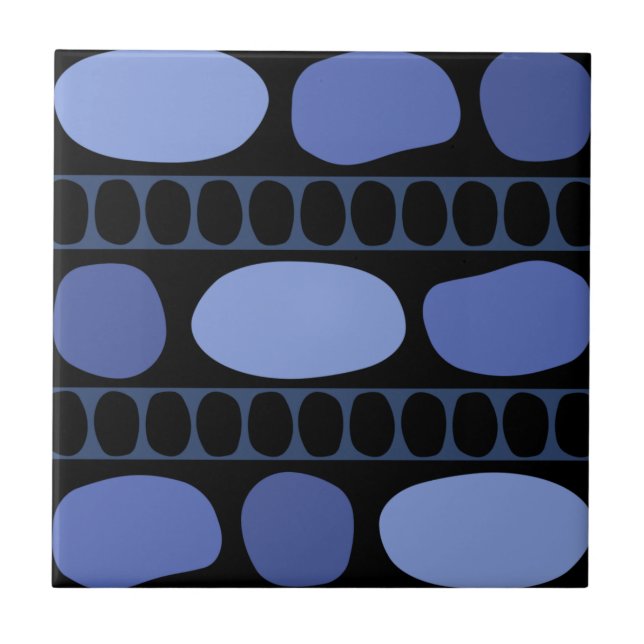 Carreau Tribal Art Rock Pattern Black Blue (Devant)