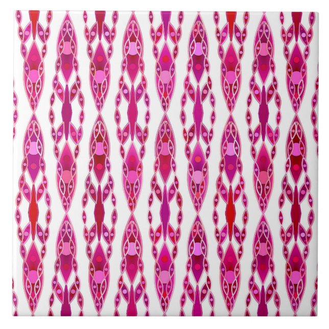 Carreau Tribal Batik - Burqundy et Fuchsia Pink (Devant)