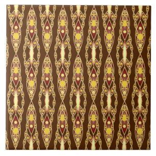 Carreau Tribal Batik - Chocolat Brown et beige
