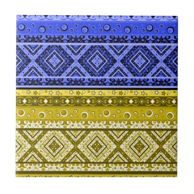 Carreau Tribal ethno boho ornementale traditionnelle ornem (Devant)