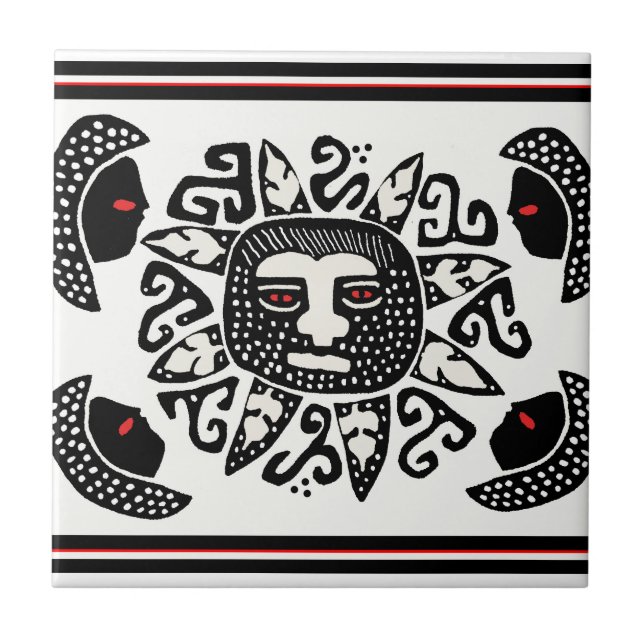 Carreau Tribal Indian Sun Spirit (Devant)