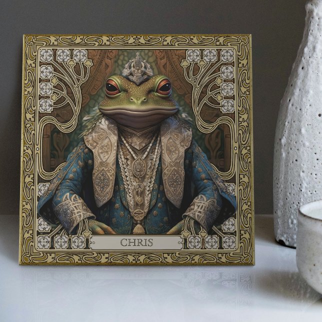 Carreau Tribal Spirit Frog - Retable d'art sur mesure (Créateur téléchargé)