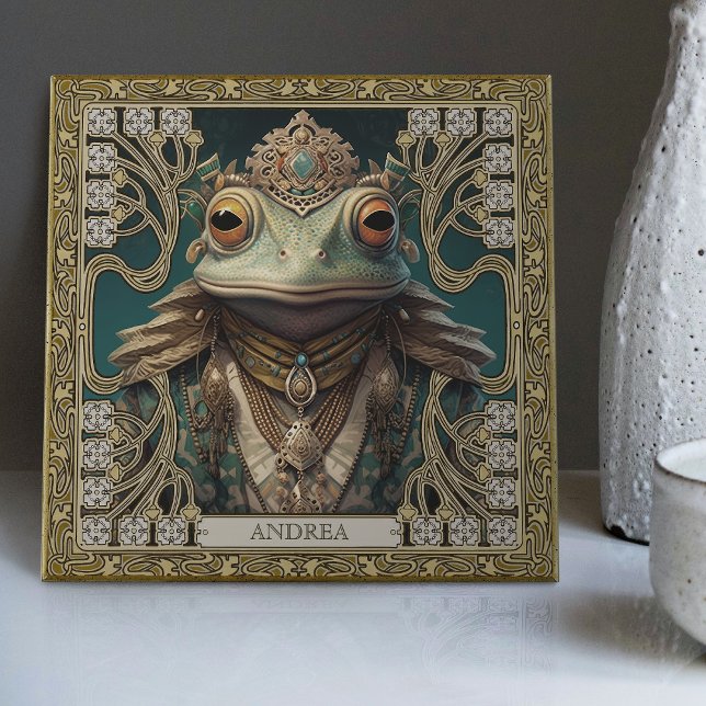 Carreau Tribal Spirit Frog - Retable d'art sur mesure (Créateur téléchargé)