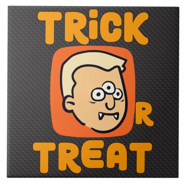 Carreau Trick Or Treat - Dessin Vampire Halloween (Devant)