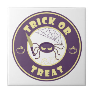 Carreau Trick ou traiter l'araignée halloween style Starbu