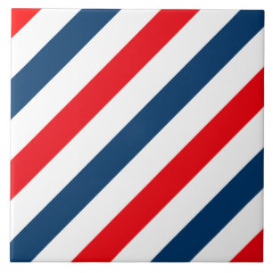 Carreau Tricolor Diagonal Stripes (bleu, blanc et rouge)