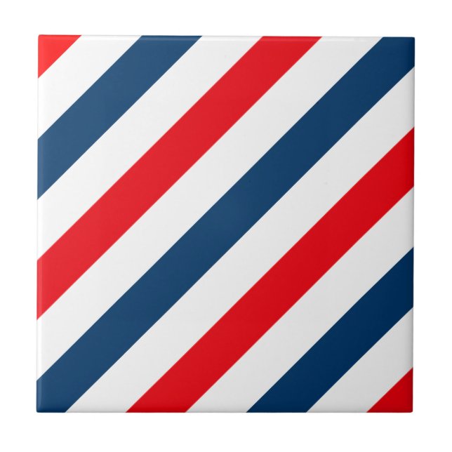 Carreau Tricolor Diagonal Stripes (bleu, blanc et rouge) (Devant)