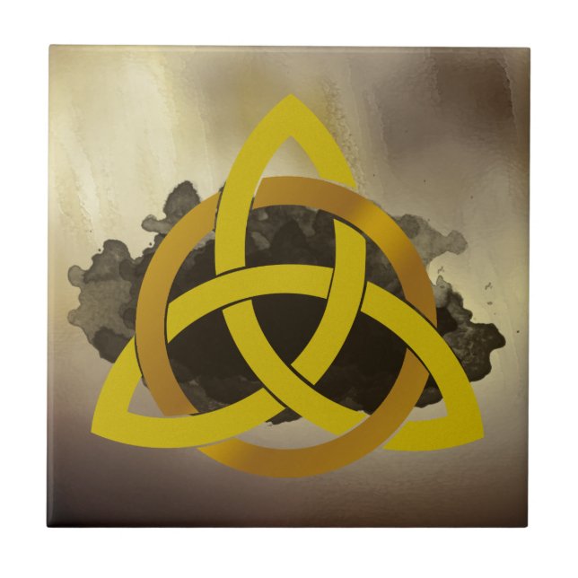 Carreau Trinity Celtic Knot Golden Cerclé Vintage (Devant)