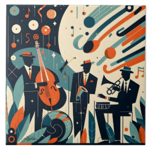 Carreau Trio d'ère du jazz moderne du milieu du siècle