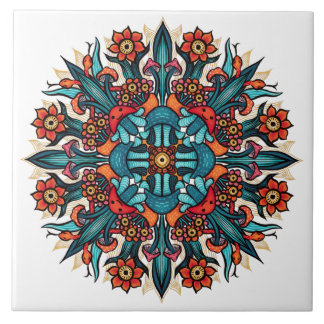 Carreau Trippy hippie psychédélique super champignon manda
