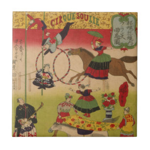 Carreau Triptych Print Montre Le Cirque À Yasukuni Jinja