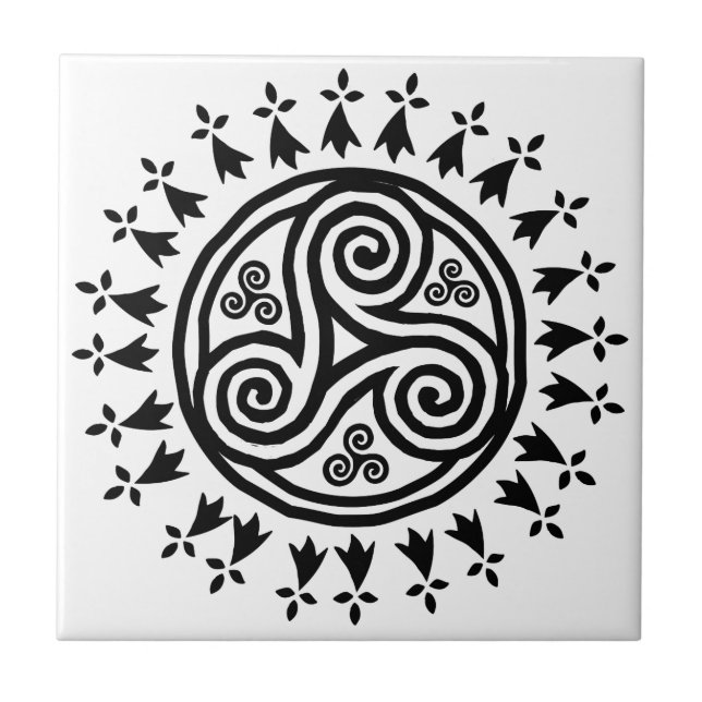 Carreau Triskel et hermines bretons (Devant)