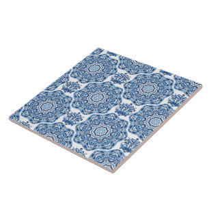 Carreau Trivet de mosaïque bleue