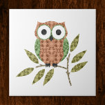 Carreau Trivet en céramique Cute Owl<br><div class="desc">Fait un grand ajout à une cuisine de hibou. Pour plus de décoration de hibou visitez le reste de cette boutique !</div>