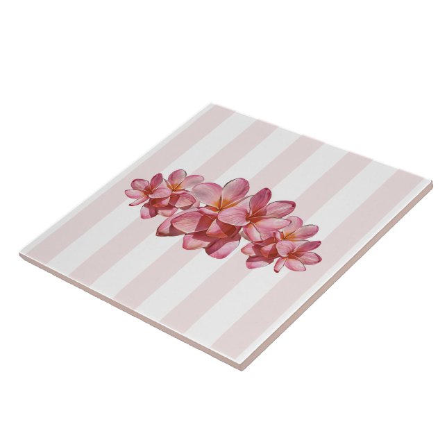 Carreau Trivet - Plumeria rose (Côté)