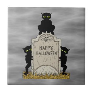 Carreau Trois diablotins Joyeux Halloween