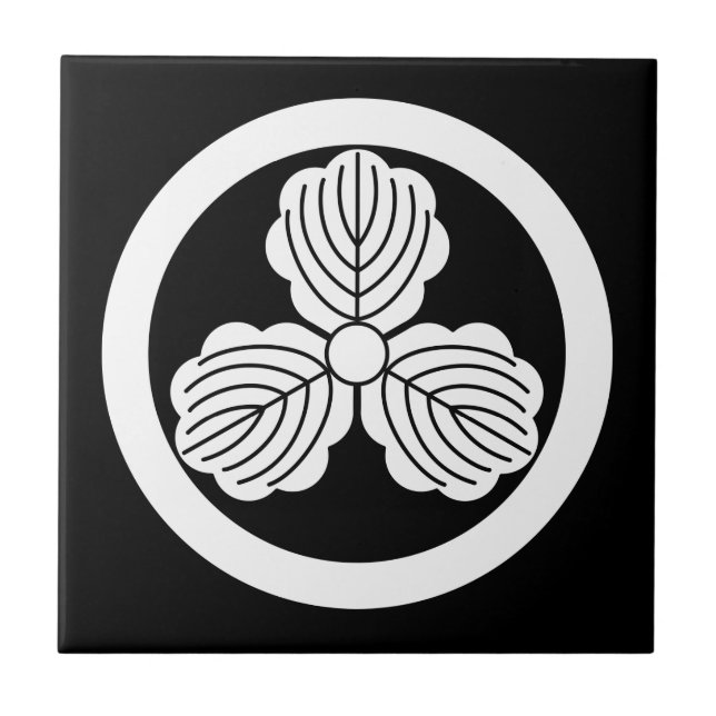 Carreau Trois feuilles de chêne(1) en cercle (Devant)