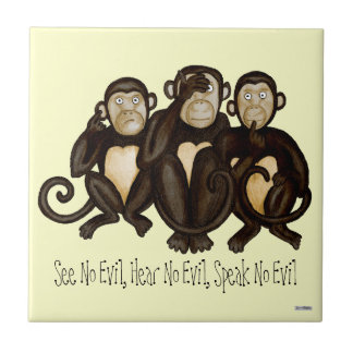 Carreau Trois singes sages
