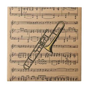 Carreau Trombone avec l'arrière - plan de musique de