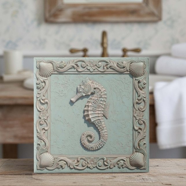 Carreau Trompe L'oeil Marine Life Seahorse ID1190g (Créateur téléchargé)