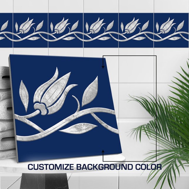 Carreau Tronc turc en argent Bordure sans fil (Créateur téléchargé)