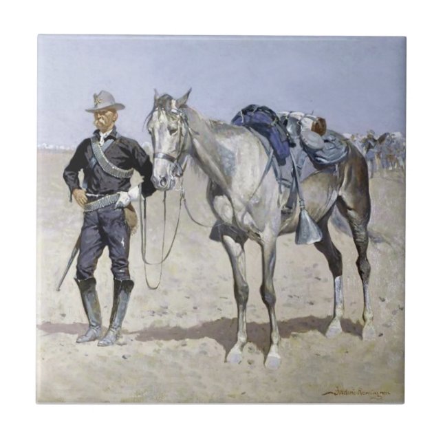 Carreau Trooper des Plaines par Frederic Remington (Devant)