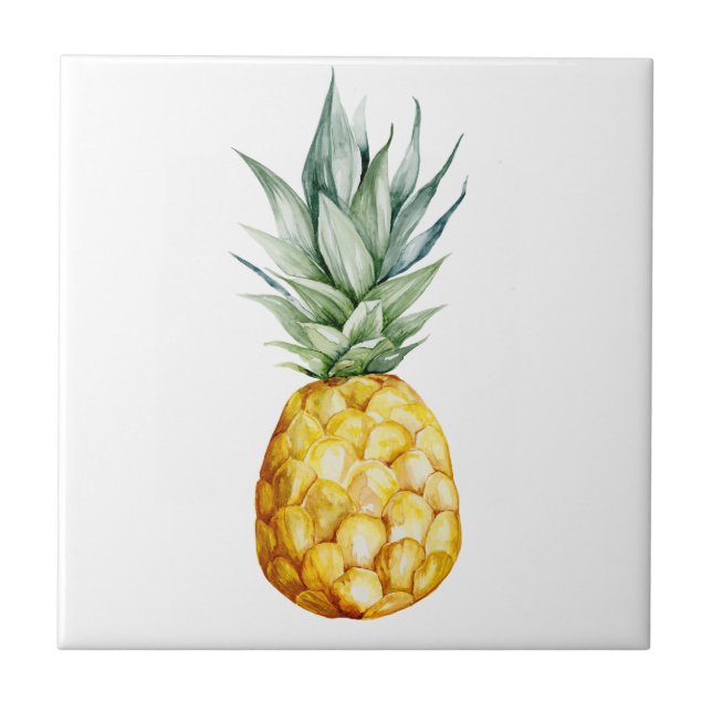 Carreau Tropical Ananas Aquarelle Tendance (Devant)
