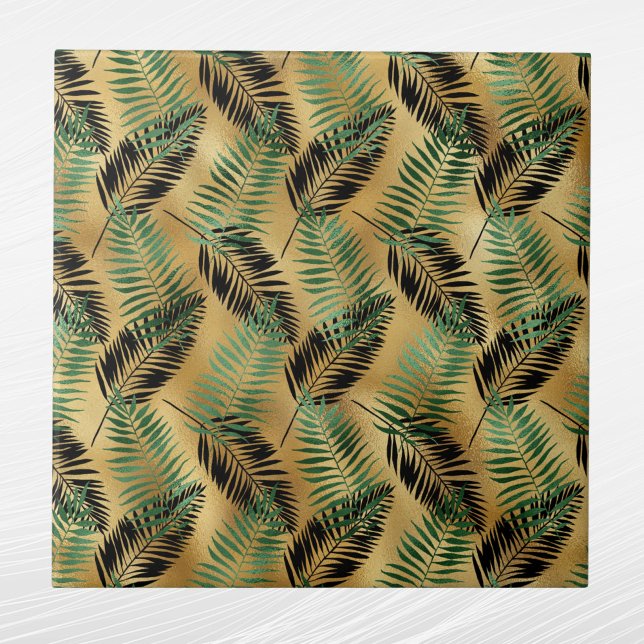 Carreau Tropical Green Palm Feuilles (Créateur téléchargé)