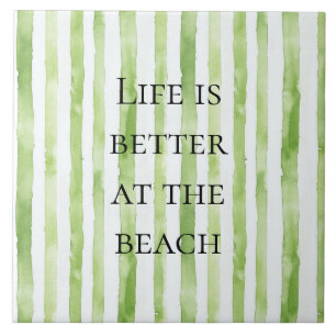 Carreau Tropical Green White Stripes
