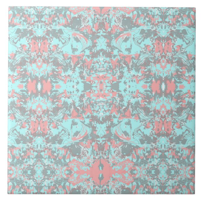 Carreau Tropical menthe abstrait motif céramique (Devant)