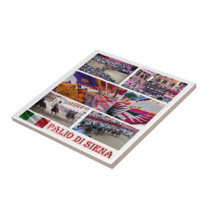 Carreau TSC060 SIENA, La mosaïque de Palio, Toscane,