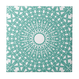 Carreau Tuile à crochet bleue de dentelle d'Aqua