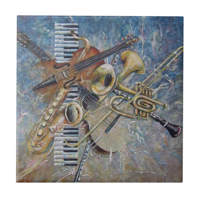 Carreau Tuile abstraite de mélodie (Devant)