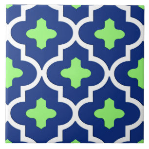 Carreau Tuile, bleu de cobalt et chaux marocains