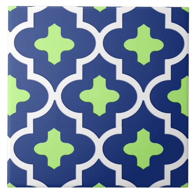 Carreau Tuile, bleu de cobalt et chaux marocains (Devant)