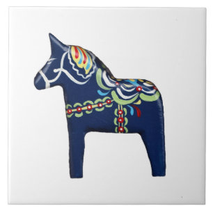 Carreau Tuile bleue de cheval de Dala