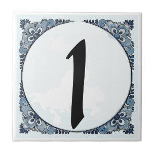 Carreau Tuile bleue de frontière, numéros de maison,