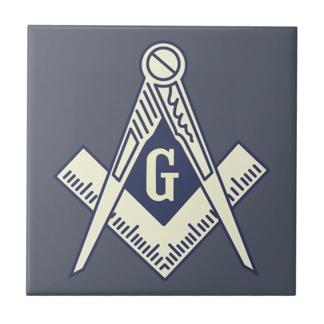 Carreau Tuile bleue maçonnique faite sur commande de mur (Devant)