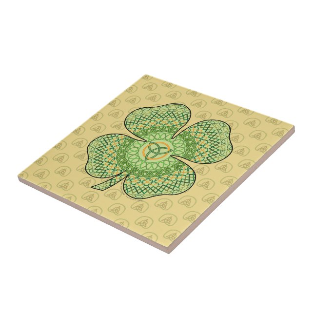 Carreau Tuile celtique de shamrock (Côté)