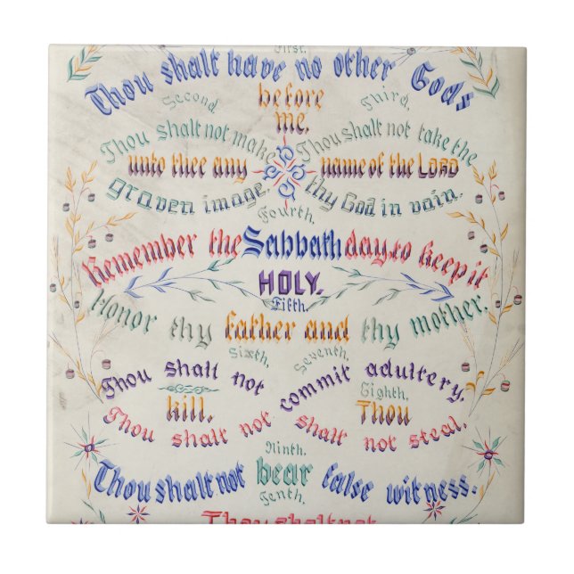 Carreau Tuile céramique "Les Dix Commandements" (Devant)