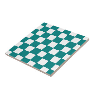Carreau tuile checkered de motif (sarcelle d'hiver)