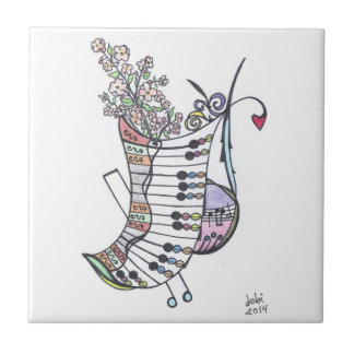 Carreau tuile : clavier de bananiers textiles