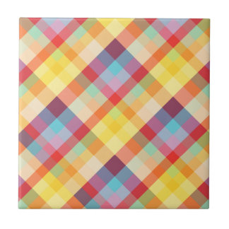 Carreau Tuile colorée de plaid de Pixelated