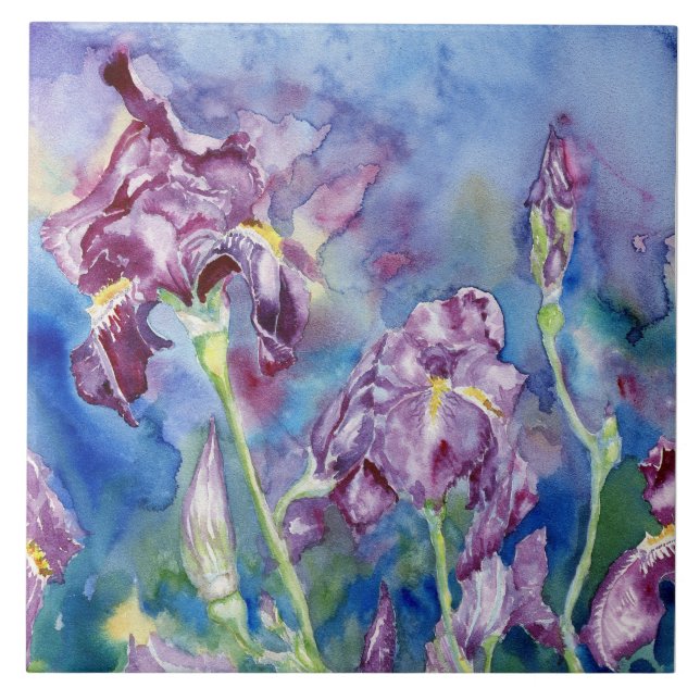 Carreau Tuile d'accentuation en céramique "Iris" (Devant)