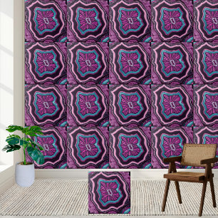 Carreau Tuile d'agate violette et rose