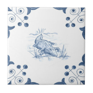 Carreau Tuile d'alligator de Delft avec des coins de